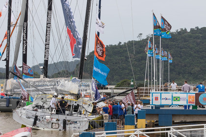 .Itajaï (Brazil) on 12 November 2015, arrival of Thomas Ruyant and Adrien Hardy on board the imoca Le souffle du Nord. Photo © Jean-Marie Liot   DPPI