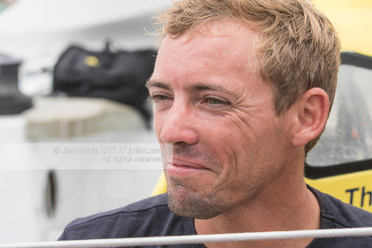 .Itajaï (Brazil) on 12 November 2015, arrival of Thomas Ruyant and Adrien Hardy on board the imoca Le souffle du Nord. Photo © Jean-Marie Liot   DPPI