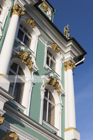 Russie, Saint Petersbourg, classé Patrimoine Mondial de l'UNESCO, Palais d'Hiver, qui abrite le Musée de l'Ermitage, construit par Bartolomeo Rastrelli (1754 - 1762), classé Patrimoine Mondial de l'UNESCO.