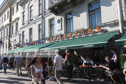 .Russia, Saint Petersburg, listed as World Heritage by UNESCO, in the city streets, young russian women
