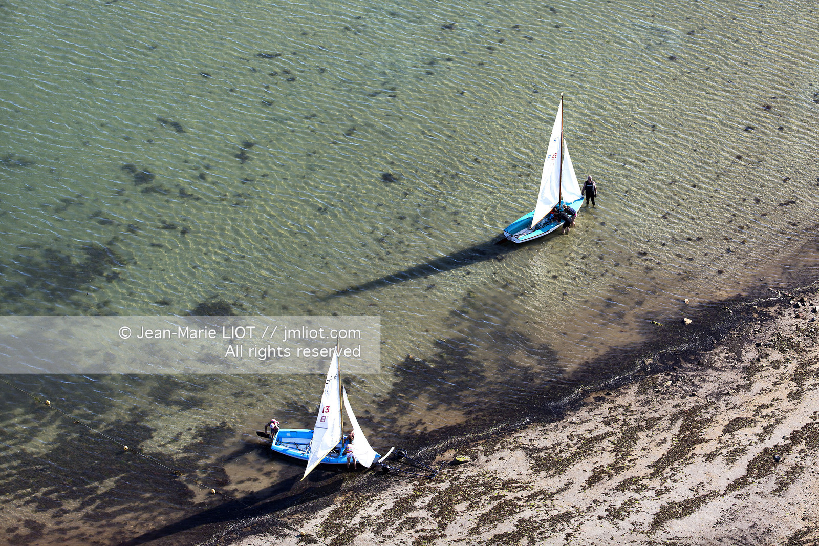Carnac, vue aerienne ecole de voile.© JEAN-MARIE LIOT.Carnac,aerial view of sailing school