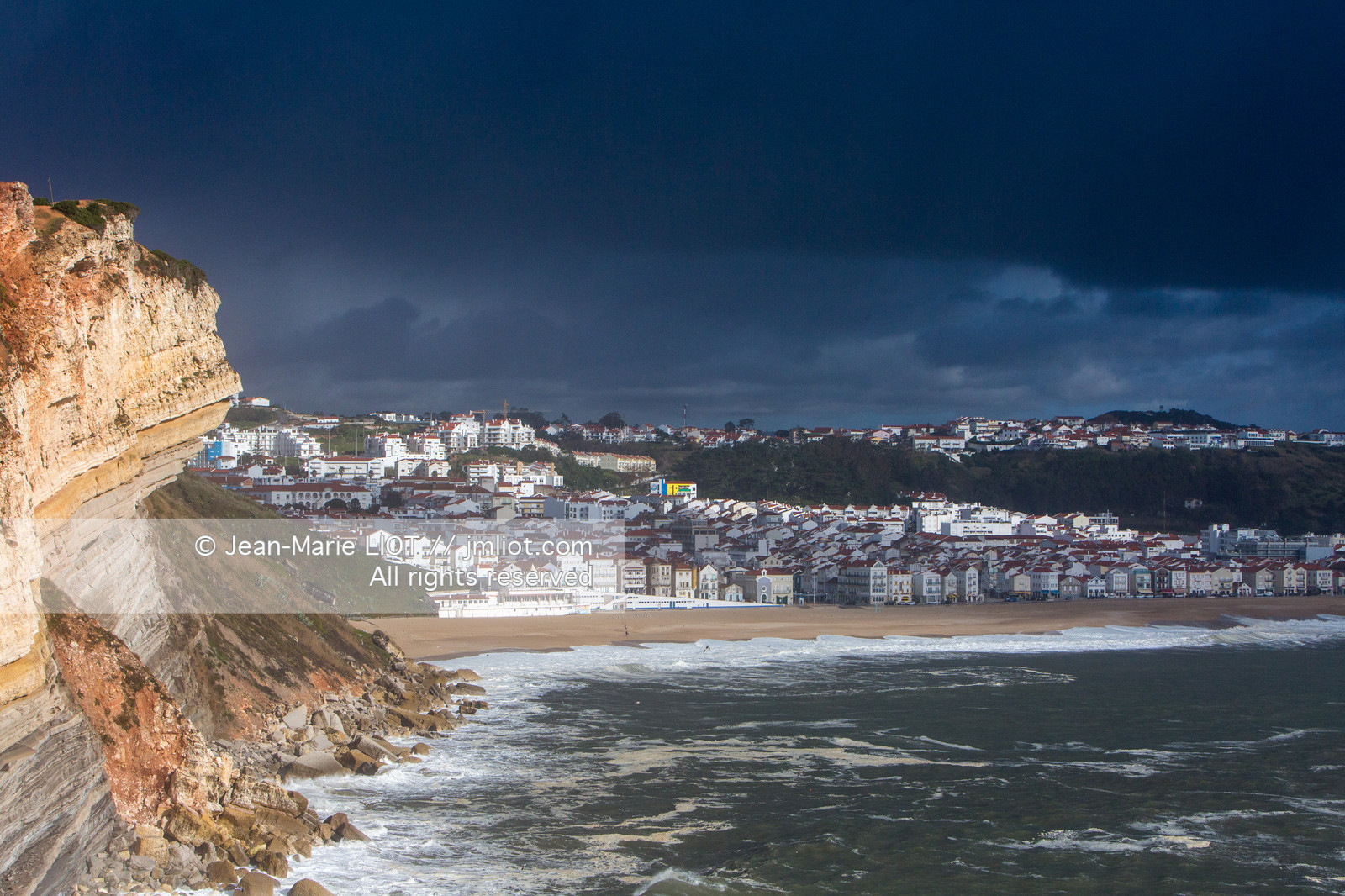 Portugal, plage de Nazaré