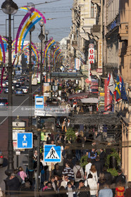 .Russia, Saint Petersburg, listed as World Heritage by UNESCO, in the city streets