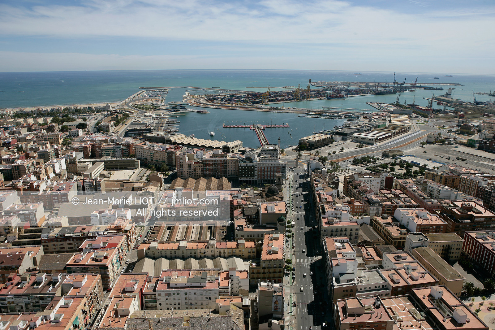 Vue aerienne de Valence, Espagne.photo© Jean-Marie Liot .