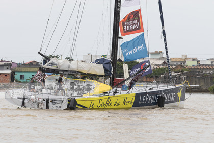 .Itajaï (Brazil) on 12 November 2015, arrival of Thomas Ruyant and Adrien Hardy on board the imoca Le souffle du Nord. Photo © Jean-Marie Liot   DPPI