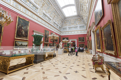 .Russia, Saint Petersburg, listed as World Heritage by UNESCO, Winter Palace, hosting the Hermitage Museum, built by Bartolomeo Rastrelli (1754 - 1762), listed as World Heritage by UNESCO