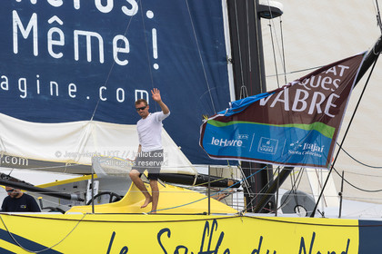 .Itajaï (Brazil) on 12 November 2015, arrival of Thomas Ruyant and Adrien Hardy on board the imoca Le souffle du Nord. Photo © Jean-Marie Liot   DPPI
