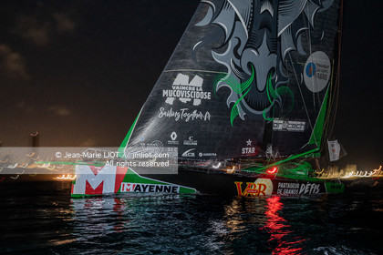 .Transat Jacques Vabre 2019, arrival in Salvador de Bahia, Maxime Sorel and Guillaume Le Brec aboard Imoca V and B on November 12, 2019.Photo © Jean-Marie Liot   AleA