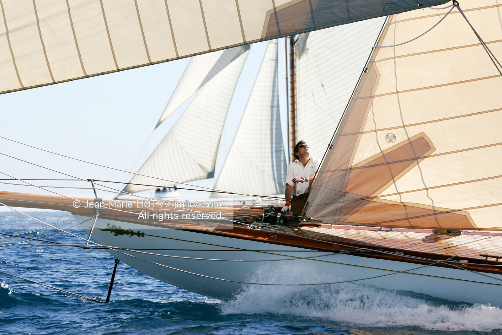Voiles de Saint-Tropez 2006 à bord du Cambria-PHOTO-© JEAN-MARIE LIOT.