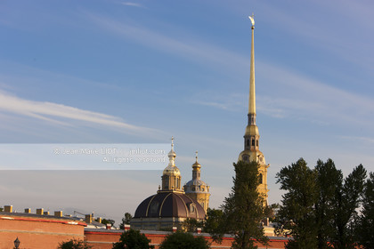 Russie, Saint Petersbourg, classé Patrimoine Mondial de l'UNESCO, cathédrale Saint Pierre et Saint Paul dans la forteresse Pierre et Paul.
