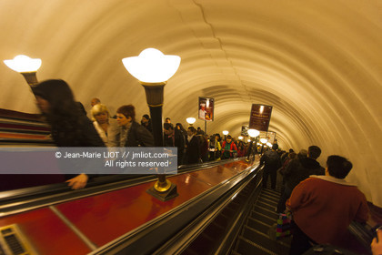 .Russia, Saint Petersburg, listed as World Heritage by UNESCO, tube