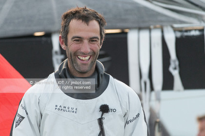 Les Sables d'Olonne, January 19, 2017 arrival of Armel Le Cléac'h (FR) skipper of the imoca Banque Populaire arrives 1st Vendee globe 2016-2017. Photo © Jean-Marie Liot   DPPI