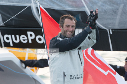 Les Sables d'Olonne, le 19 janvier 2017 arrivée d'Armel Le Cléac'h (FR) skipper de l'imoca Banque Populaire arrive 1er du Vendee globe 2016-2017. Photo © Jean-Marie Liot   DPPI