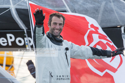 Les Sables d'Olonne, January 19, 2017 arrival of Armel Le Cléac'h (FR) skipper of the imoca Banque Populaire arrives 1st Vendee globe 2016-2017. Photo © Jean-Marie Liot   DPPI