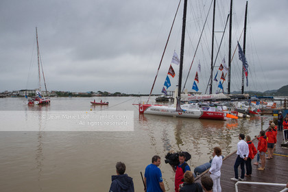 .Itajaï (Brazil) on November 13, 2015, arrival of Bertrand de Broc and Marc Guillemot aboard the imoca MACSF. Photo © Jean-Marie Liot   DPPI