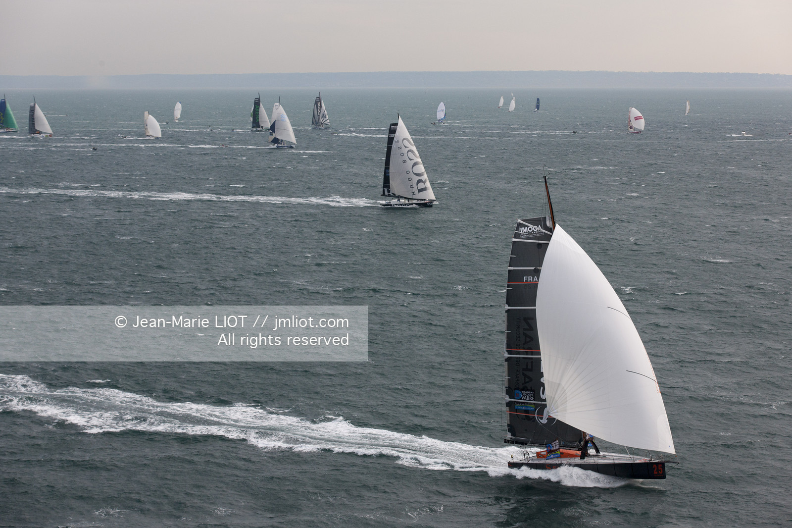 Novembre 2011 Départ de la Transat Jacques Vabre du  Havre et à destination de la Guadeloupe. Photo © Jean-Marie Liot.