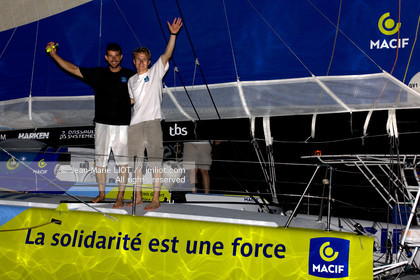 .On November 19, 2011, François Gabart and Sébastien Col Arrived in Costa Rica, of  on the Imoca Macif. Photo © Jean-Marie Liot   DPPI