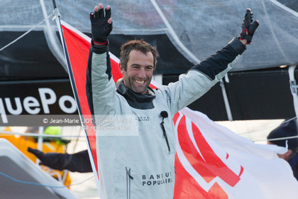 Les Sables d'Olonne, January 19, 2017 arrival of Armel Le Cléac'h (FR) skipper of the imoca Banque Populaire arrives 1st Vendee globe 2016-2017. Photo © Jean-Marie Liot   DPPI