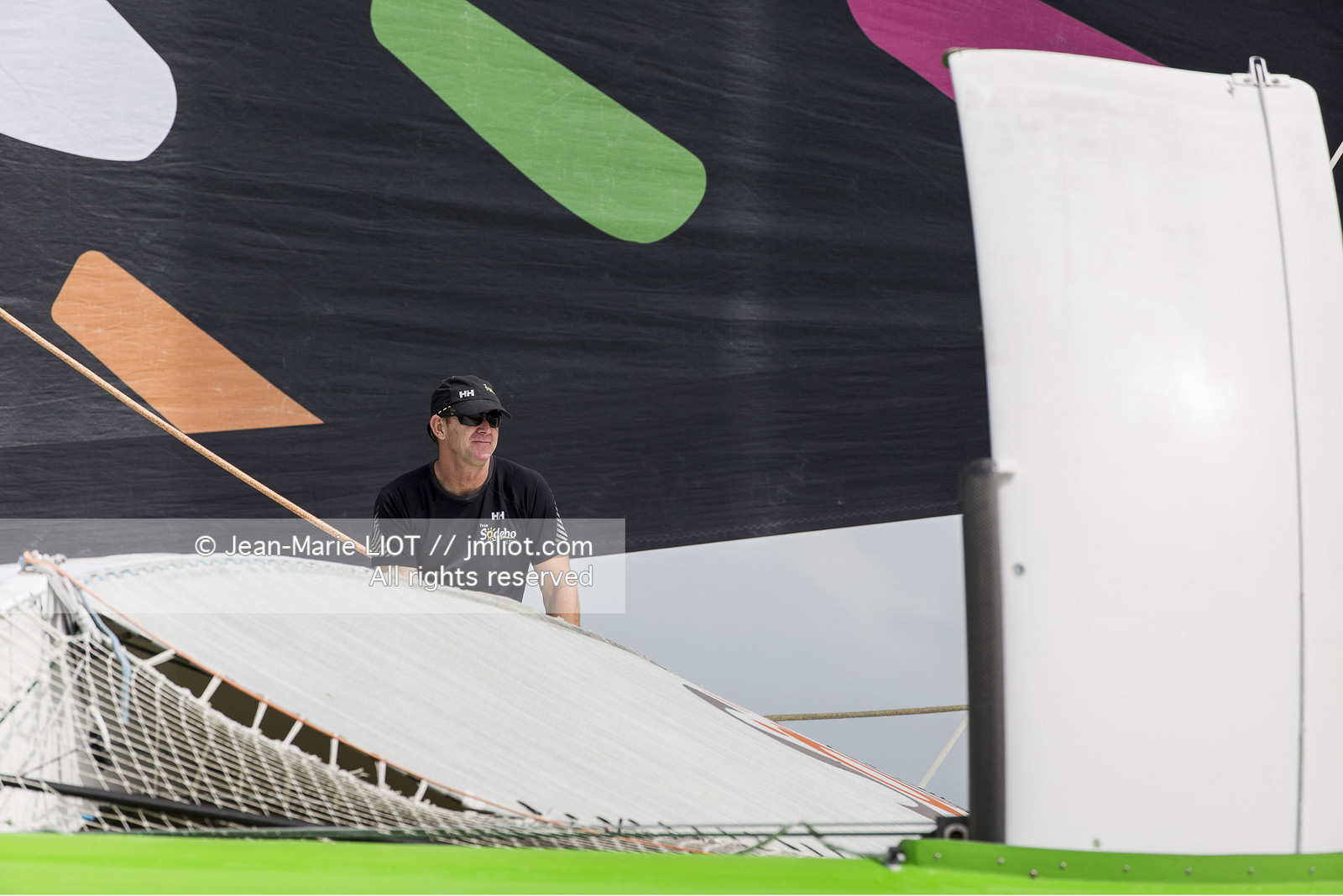 Itajaï(Brésil), samedi 7 novembre 2015, Thomas Coville et Jean-Luc Nélias deuxiémes au classement Ultim de la Transat Jacques Vabre sur SODEBO. Photo © JEAN-MARIE LIOT   DPPI.