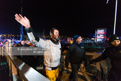 Les Sables d'Olonne, January 19, 2017 arrival of Armel Le Cléac'h (FR) skipper of the imoca Banque Populaire arrives 1st Vendee globe 2016-2017. Photo © Jean-Marie Liot   DPPI
