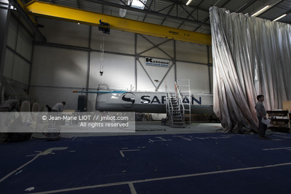 .Launching of the new Imoca category ship Safran 2, skipper Morgan Lagraviere, in Lorient on March 5, 2015 - Photo Jean Marie Liot   DPPI