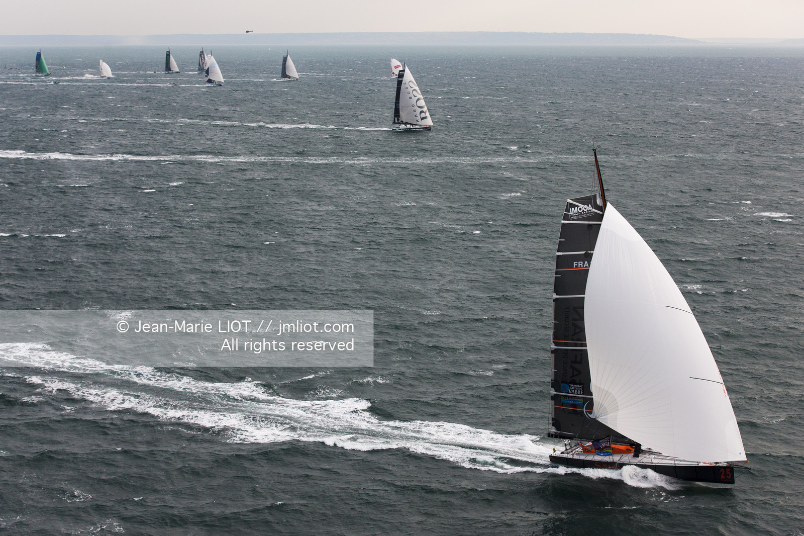 Novembre 2011 Départ de la Transat Jacques Vabre du  Havre et à destination de la Guadeloupe. Photo © Jean-Marie Liot.