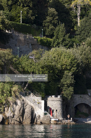 .Portofino,  the pretty port  in Italian is located in the hollow of a cove on the Ligurian coast. This small fishing port became one of the most exclusive resorts in Italy , however, has not lost its charm ..Photo © Jean -Marie Liot