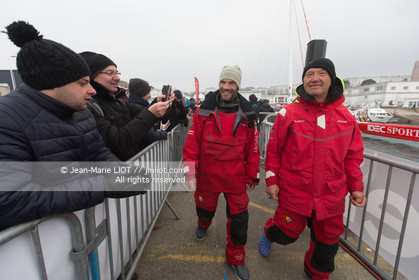 IDEC SPORT- ARRIVEE  RECORD TROPHEE JULES VERNE