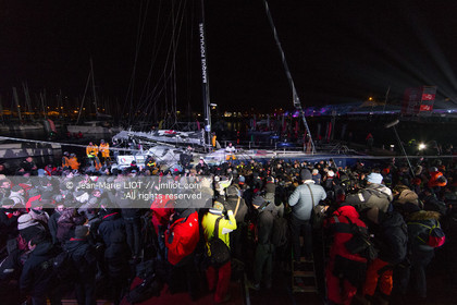 Les Sables d'Olonne, January 19, 2017 arrival of Armel Le Cléac'h (FR) skipper of the imoca Banque Populaire arrives 1st Vendee globe 2016-2017. Photo © Jean-Marie Liot   DPPI